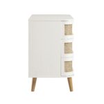 Curved Rattan Chest of 3 Drawers – White - Image 13
