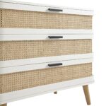 Curved Rattan Chest of 3 Drawers – White - Image 11