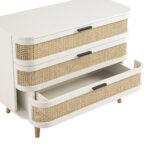 Curved Rattan Chest of 3 Drawers – White - Image 10