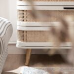 Curved Rattan Chest of 3 Drawers – White - Image 7
