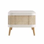 White Curved Rattan Coffee Table – Handwoven Cane Centre Table - Image 10