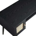 Rattan 2-Door Wooden Desk – Stylish Work & Study Table with Closed Storage - Image 10