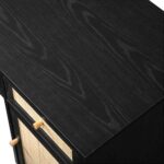 Black Rattan 3-Drawer Wooden Desk – Premium Study & Work Table with Ample Storage - Image 9