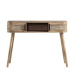 Curved Rattan 2-Door Console Table in Natural Finish - Image 12