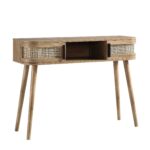 Curved Rattan 2-Door Console Table in Natural Finish - Image 3