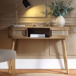 Curved Rattan 2-Door Console Table in Natural Finish