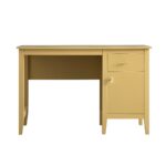 Rattan Yellow Writing Desk – Stylish Wooden Study & Work Table with Natural - Image 9