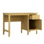 Rattan Yellow Writing Desk – Stylish Wooden Study & Work Table with Natural - Image 7