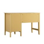 Rattan Yellow Writing Desk – Stylish Wooden Study & Work Table with Natural - Image 4