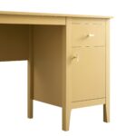 Rattan Yellow Writing Desk – Stylish Wooden Study & Work Table with Natural - Image 3