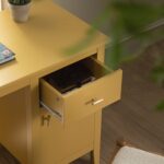 Rattan Yellow Writing Desk – Stylish Wooden Study & Work Table with Natural - Image 11
