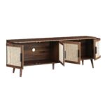 Rattan 160cm Wide TV Unit – Walnut Finish - Image 6