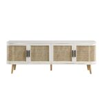 Curved Rattan 160cm Wide TV Unit – Elegant White Finish - Image 11