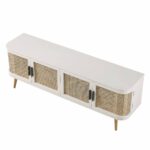 Curved Rattan 160cm Wide TV Unit – Elegant White Finish - Image 9