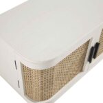 Curved Rattan 160cm Wide TV Unit – Elegant White Finish - Image 3