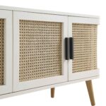 Curved Rattan 160cm Wide TV Unit – Elegant White Finish - Image 4