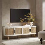 Curved Rattan 160cm Wide TV Unit – Elegant White Finish - Image 12