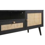 Rattan 200cm Wide TV Unit – Matte Black Finish - Image 11