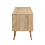 Rattan 200cm Wide TV Unit – Natural Wood Finish - Image 3