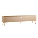Rattan 200cm Wide TV Unit – Natural Wood Finish - Image 8