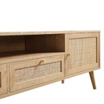 Rattan 200cm Wide TV Unit – Natural Wood Finish - Image 7
