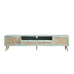 Rattan 200cm Wide TV Unit – Refreshing Mint Finish - Image 3