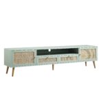 Rattan 200cm Wide TV Unit – Refreshing Mint Finish - Image 11