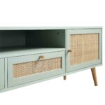 Rattan 200cm Wide TV Unit – Refreshing Mint Finish - Image 6