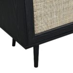 Black Rattan 3-Door Sideboard – Hand-Woven Cane Elegance - Image 4