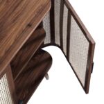 Curved Rattan Large 3-Door Sideboard – Premium Walnut Finish - Image 5