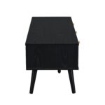 Rattan 3-Drawer TV Unit – Matte Black Finish - Image 6