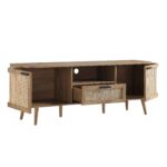Curved Rattan 150cm TV Unit – Natural Finish - Image 10