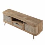 Curved Rattan 150cm TV Unit – Natural Finish - Image 7