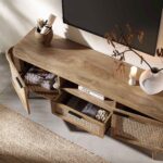 Curved Rattan 150cm TV Unit – Natural Finish - Image 13