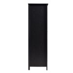 Rattan Double Wardrobe with 1 Drawer, Black - Image 5