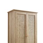 Rattan Double Wardrobe with 1 Drawer, Natural - Image 16