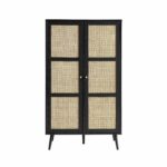 Rattan Compact Double Wardrobe, Black - Image 6