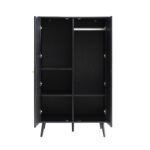 Rattan Compact Double Wardrobe, Black - Image 4