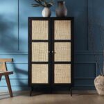 Rattan Compact Double Wardrobe, Black