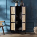 Rattan Compact Double Wardrobe, Black - Image 7