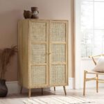 Rattan Double Wardrobe with 1 Drawer, Natural - Image 14