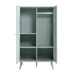 Rattan Compact Double Wardrobe, Mint Green - Image 5