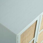 Rattan Compact Double Wardrobe, Mint Green - Image 2