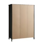 Rattan Triple Wardrobe with 2 Drawers, Black - Image 3
