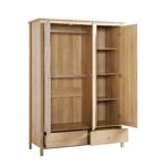 Rattan Triple Wardrobe with 2 Drawers, Natural - Image 2