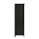 Rattan 4-Door Wardrobe with 2 Drawers, Black - Image 2