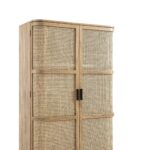 Curved Rattan Double Wardrobe, Natural - Image 10