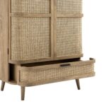 Curved Rattan Double Wardrobe, Natural - Image 11