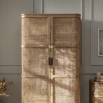 Curved Rattan Double Wardrobe, Natural - Image 7