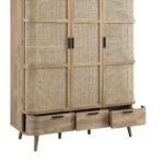 Curved Rattan Triple Wardrobe, Natural - Image 13